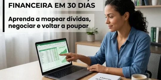 Mulher analisando planilha financeira, educação financeira 2026